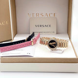 Versace V Virtus Quartz Black Dial Gold Steel Strap Watch For Women - VET300121 Authentic Buy Shop Now