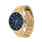 Tommy Hilfiger Daniel Chronograph Blue Dial Gold Steel Strap Watch for Men - 1710384 Authentic Buy Shop Now
