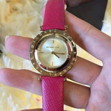 Michael Kors Averi Gold Dial Pink Leather Strap Watch for Women - MK2525 Authentic Buy Shop Now
