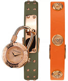 Versace Medusa Lock Icon Quartz Beige Dial Green Leather Strap Watch for Women - VEDW00519 Authentic Buy Shop Now