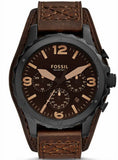 Fossil Nate Chronograph Brown Dial Brown Leather Strap Watch for Men - JR1511 Authentic Buy Shop Now