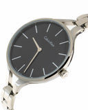 Calvin Klein Graphic Black Dial Silver Steel Strap Watch for Women - K7E23141 Authentic Buy Shop Now