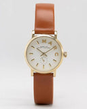 Marc Jacobs Baker White Dial Brown Leather Strap Watch for Women - MBM1317 Authentic Buy Shop Now