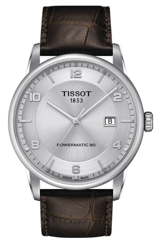 Tissot Luxury Powermatic 80 Silver Dial Brown Leather Strap Watch For Men - T086.407.16.037.00 Authentic Buy Shop Now