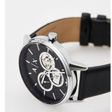 Armani Exchange Cayde Chronograph Black Dial Black Leather Strap Watch for Men - AX2745 Authentic Buy Shop Now
