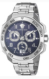 Versace Dylos Chronograph Blue Dial Silver Steel Strap Watch for Men - VQC090016 Authentic Buy Shop Now