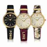 Versace V Circulus Quartz Black Dial Black Leather Strap Watch for Women - VBP12017 Authentic Buy Shop Now