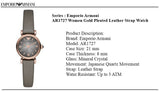Emporio Armani Gianni T Bar Quartz Gray Dial Gray Leather Strap Watch For Women - AR1727 Authentic Buy Shop Now