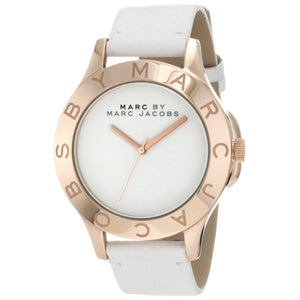 Marc Jacobs Blade White Dial White Leather Strap Watch for Women - MBM1201 Authentic Buy Shop Now