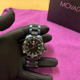 Movado Series 800 Black Dial Blue Ion Plated Steel Strap Watch for Men - 2600139 Authentic Buy Shop Now