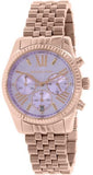 Michael Kors Lexington Purple Dial Rose Gold Steel Strap Watch For Women - MK6207 Authentic Buy Shop Now