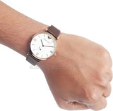 Emporio Armani Analog White Dial Brown Leather Strap Watch For Men - AR9042 Authentic Buy Shop Now