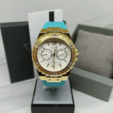 Guess Limelight Crystal White Dial Light Blue Rubber Strap Watch for Women - W1053L6 Authentic Buy Shop Now