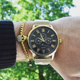 Guess Delancy Black Dial Gold Mesh Bracelet Watch for Men - W0871G2 Authentic Buy Shop Now