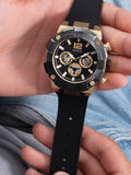Guess Navigator Chronograph Black Dial Black Rubber Strap Watch for Men - GW0264G3 Authentic Buy Shop Now