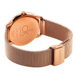 Calvin Klein Minimal Black Dial Rose Gold Mesh Bracelet Watch for Men - K3M2162Y Authentic Buy Shop Now