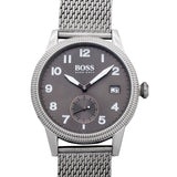 Hugo Boss Legacy Grey Dial Silver Mesh Bracelet Watch for Men - 1513673 Authentic Buy Shop Now