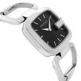 Gucci G Gucci Black Dial Silver Steel Strap Watch For Women - YA125407 Authentic Buy Shop Now