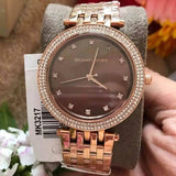 Michael Kors Darci Brown Dial Rose Gold Stainless Steel Strap Watch for Women - MK3217 Authentic Buy Shop Now