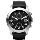 Marc Jacobs Larry Chronograph Black Dial Black Leather Strap Watch for Men - MBM5054 Authentic Buy Shop Now