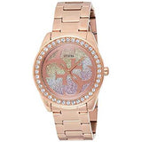 Guess G Twist Diamonds Rose Gold Dial Rose Gold Steel Strap Watch For Women - W1201L3 Authentic Buy Shop Now