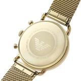 Emporio Armani Aviator Chronograph Quartz Beige Dial Gold Mesh Bracelet Watch For Men - AR11315 Authentic Buy Shop Now