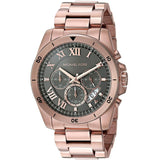 Michael Kors Brecken Chronograph Analog Black Dial Rose Gold Steel Strap Watch For Women - MK8563 Authentic Buy Shop Now