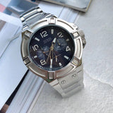 Guess Rigor Quartz Black Dial Silver Steel Strap Watch For Men - W0218G2 Authentic Buy Shop Now
