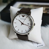 Emporio Armani Herren White Dial Brown Leather Strap Watch For Men - AR11103 Authentic Buy Shop Now