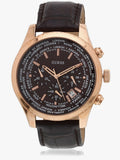 Guess Pursuit Chronograph Brown Dial Brown Leather Strap Watch for Men - W0500G3 Authentic Buy Shop Now