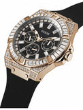 Guess Zeus Multifunction Crystals Black Dial Black Silicone Strap Watch For Men - GW0208G4 Authentic Buy Shop Now