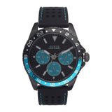 Guess Odyssey Quartz Black Dial Black Leather Strap Watch For Men - W1108G5 Authentic Buy Shop Now