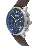 Hugo Boss Attitude Blue Dial Brown Leather Strap Watch for Men - 1513606 Authentic Buy Shop Now