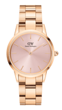 Daniel Wellington Iconic Link Pink Dial Rose Gold Steel Strap Watch For Women - DW00100335 Authentic Buy Shop Now