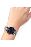 Emporio Armani Gianni T Bar Dark Blue Dial Silver Stainless Steel Watch For Women - AR11091 Authentic Buy Shop Now