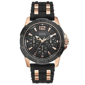 Guess Oasis Black Dial Two Tone Steel Strap Watch for Men - W0366G3 Authentic Buy Shop Now