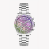 Guess Sol Chronograph Crystals Multicolor Dial Silver Steel Strap Watch For Women - GW0483L1 Authentic Buy Shop Now