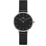 Daniel Wellington Petite Ashfield Black Dial Black Mesh Strap Watch For Women - DW00100202 Authentic Buy Shop Now