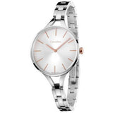 Calvin Klein Graphic Silver Dial Silver Steel Strap Watch for Women - K7E23B46 Authentic Buy Shop Now