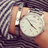 Marc Jacobs Baker White Dial Silver Steel Strap Watch for Women - MBM3242 Authentic Buy Shop Now
