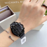 Michael Kors Bradshaw Chronograph Black Dial Black Steel Strap Watch For Women - MK6058 Authentic Buy Shop Now