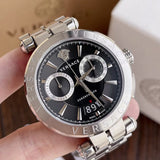 Versace Quartz Black Dial Silver Steel Strap Watch For Men - VBR080018 Authentic Buy Shop Now