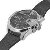 Diesel Uber Chief Oversized 4 Time Black Dial Leather Strap Watch For Men - DZ7376 Authentic Buy Shop Now