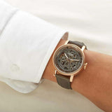 Fossil Boyfriend Automatic Skeleton Grey Dial Grey Leather Strap Watch for Women - ME3089 Authentic Buy Shop Now