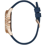 Guess Swirl Analog Quartz White Dial Blue Rubber Strap Watch for Women - W1096L4 Authentic Buy Shop Now