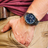 Tommy Hilfiger London Chronograph Quartz Blue Dial Silver Steel Strap Watch for Men - 1791534 Authentic Buy Shop Now