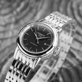 Tissot Carson Automatic Black Dial Silver Steel Strap Watch For Women - T085.207.11.051.00 Authentic Buy Shop Now