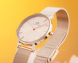 Daniel Wellington Petite Rose Gold Dial Rose Gold Mesh Bracelet Watch For Women - DW00100471 Authentic Buy Shop Now