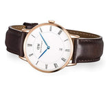 Daniel Wellington Dapper Bristol White Dial Brown Leather Strap Watch For Men - DW00100086 Authentic Buy Shop Now