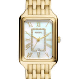 Fossil Raquel Three Hand Mother of Pearl Dial Gold Steel Strap Watch For Women - ES5304 Authentic Buy Shop Now